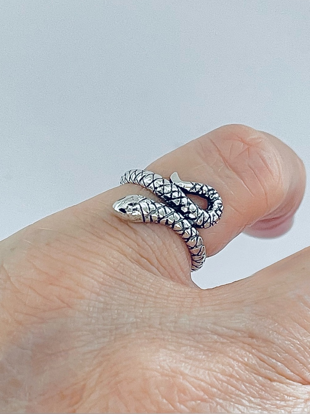 🐍TOP SELLER 🐍 Sterling Silver Snake Ring, Reptile Animal Silver Rings, Snakes - Picture 9 of 13